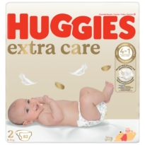 Huggies® Extra Care 2-es méretű újszülött pelenka Mega Pack (3-6 kg) 82 db