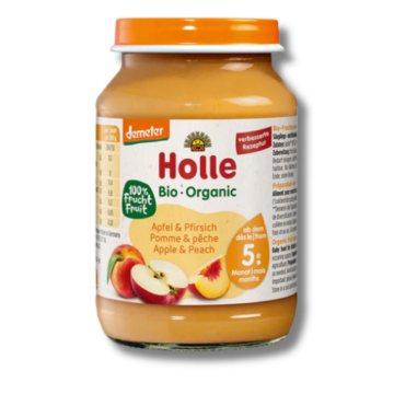 Holle bio bébiétel őszibarack-alma 190 g