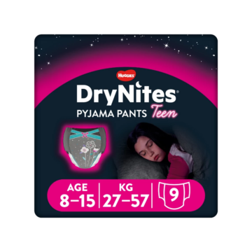 Huggies® DryNites Éjszakai Pelenka lányoknak (8-15 év) (27-57 kg) 9 db