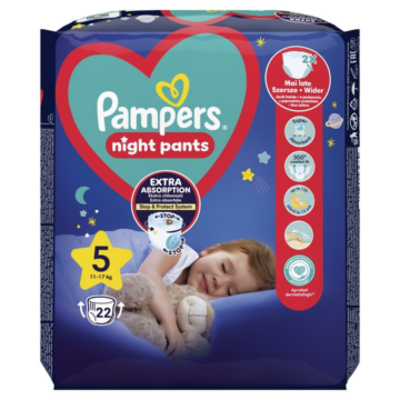 Pampers Night Pants 5-ös bugyipelenka, 11-17 kg, 22 db
