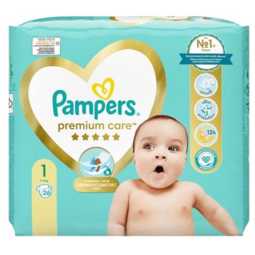 Pampers Premium Care 1 nadrágpelenka, 2-5 kg, 26 db
