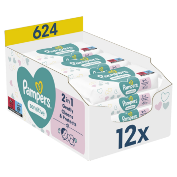 Pampers Sensitive törlőkendő, 12x52=624 db