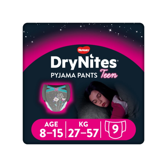 Huggies® DryNites Éjszakai Pelenka lányoknak (8-15 év) (27-57 kg) 9 db