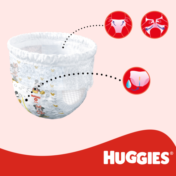  Huggies® Little Movers Pants 5-ös méretű bugyipelenka (12-17 kg)
