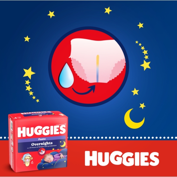 Huggies® Overnight Éjszakai Bugyipelenka 4-es méret (9-14 kg) 