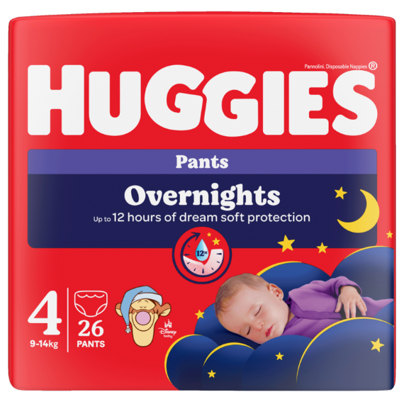 Huggies® Overnight Éjszakai Bugyipelenka 4-es méret (9-14 kg) 26 db
